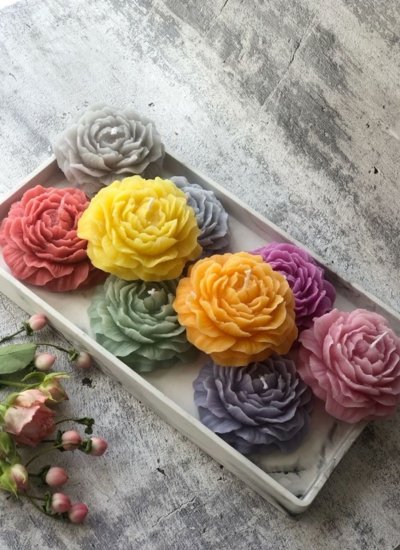 Peony Flower Candles
